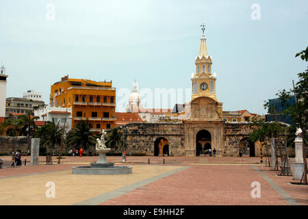 Le Clocktower Gate à Carthagène, Colombie Banque D'Images