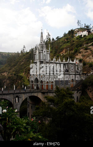 Las Lajas sanctuaire dans le sud de la Colombie le dimanche 18 avril 2010 Banque D'Images