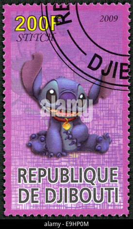 DJIBOUTI - 2009 : montre des scènes de Walt Disney's Lilo et Stitch Banque D'Images