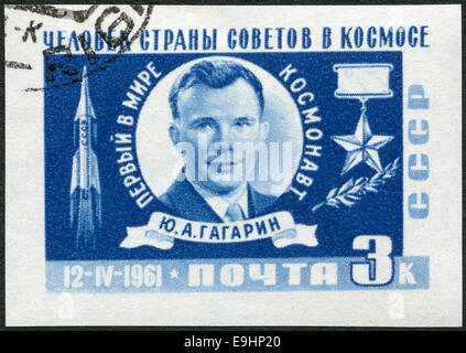 Urss - 1961 : 1er montre l'homme dans l'espace, Yuri A. Gagarine (1934-1968), le 12 avril Banque D'Images