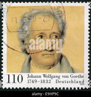 Allemagne- 1999 : montre Johann Wolfgang von Goethe (1749-1832), poète Banque D'Images