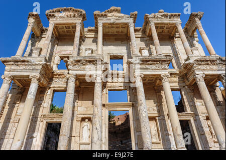 L'ancienne bibliothèque de Celsius à Éphèse, Turquie Banque D'Images