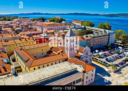 Antenne de toit vue sur la ville de Zadar Banque D'Images