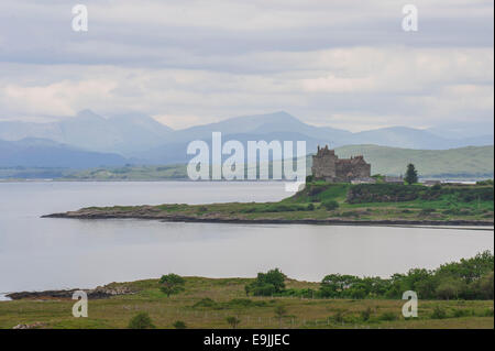 Duart Castle, sur la côte ouest, Craignure, Isle of Mull, Scotland, United Kingdom Banque D'Images