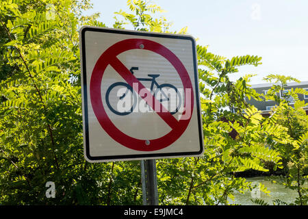 Aucun signe des vélos. Banque D'Images