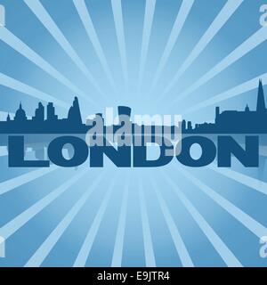 Toits de Londres sur blue sunburst illustration Illustration de Vecteur