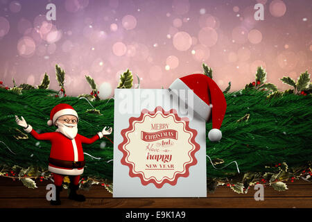 Image composite de cute cartoon santa claus Banque D'Images