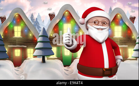 Image composite de cute cartoon santa claus Banque D'Images