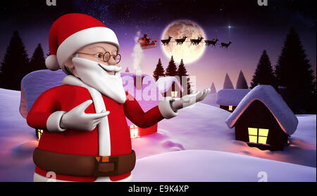 Image composite de cute cartoon santa claus Banque D'Images