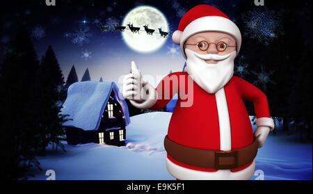 Image composite de cute cartoon santa claus Banque D'Images