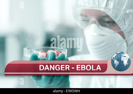 Flash info Ebola avec imagerie médicale Banque D'Images