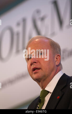 Londres, Royaume-Uni. 29 octobre, 2014. Photo montre Bob Dudley - Le directeur général du groupe BP (British Petroleum) prenant la parole à l'huile et de l'argent 35e Conférence à Londres. Credit : Clickpics/Alamy Live News Banque D'Images