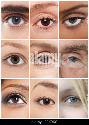 Collage d'yeux humains Banque D'Images