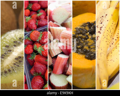 Collage de divers fruits et légumes Banque D'Images