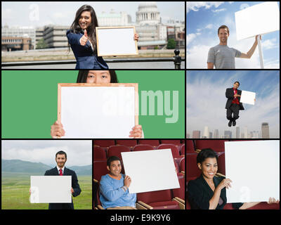 Collage d'affiches montrant des gens Banque D'Images