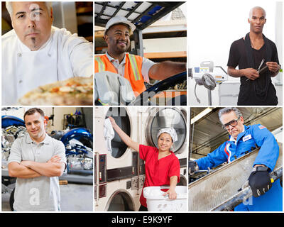 Collage de personnes avec différentes professions Banque D'Images