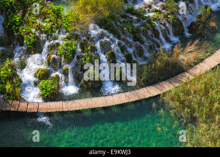 Le parc national des lacs de Plitvice, Croatie Banque D'Images