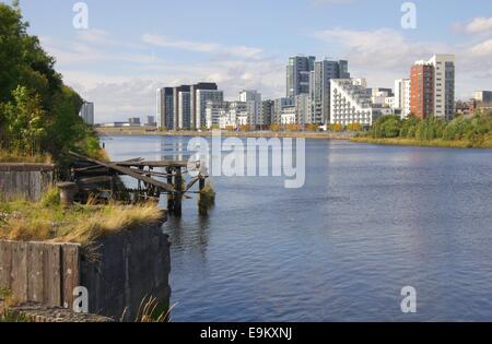 Appartements à port de Glasgow à partir de Govan Waterfront Banque D'Images