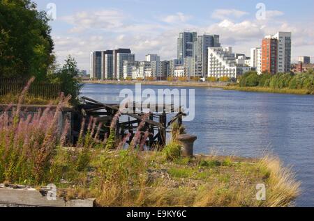 Appartements à port de Glasgow à partir de Govan Waterfront Banque D'Images