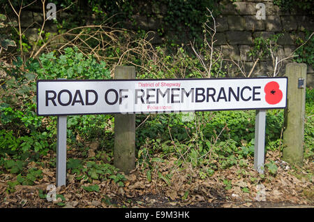 TheRoad de Remembranc à Folkestone. C'est la route empruntée par des milliers d'soldiersto le port de s'embarquer pour la France un Banque D'Images