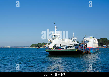 La chaîne Sandbanks Ferry qui opère sur l'entrée de Poole Harbour, près de Studland. Banque D'Images