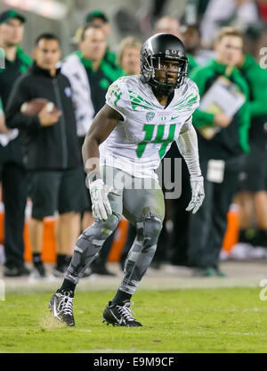 24 octobre 2014 : Oregon Ducks arrière défensif Ekpre-Olomu Ifo (14) en action au cours de la NCAA Football match entre l'Oregon Ducks et le California Golden Bears à Levi's Stadium à Santa Clara, CA. Cal 59-41 Oregon défait. Damon Tarver/Cal Sport Media Banque D'Images