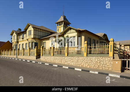 Bâtiment colonial allemand historique Woermann-Haus, Swakopmund, Erongo, Namibie Province Banque D'Images