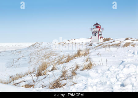 Prince Edward Island phare situé dans le parc national à Covehead, PEI, Canada. Banque D'Images