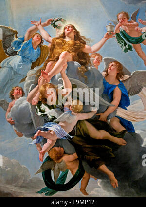 Le ravissement de sainte Madeleine - le ravissement de Sainte Marie Madeleine 1656 Philippe de Champaigne 1602-1674 Baroque Français Banque D'Images