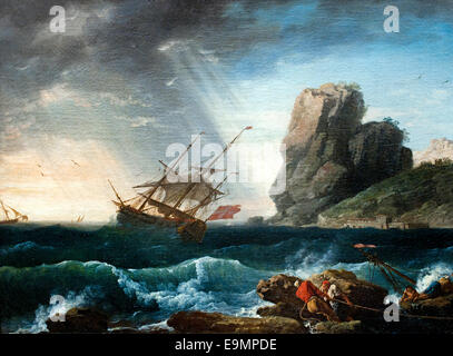 Une tempête - une tempête par Claude Joseph Vernet (1714-1789) France French Banque D'Images