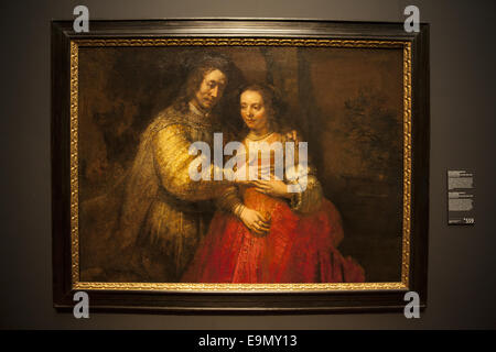 Isaac et Rebecca, connu comme 'le peuple juif Bride', Rembrandt, huile sur toile, 1665-1669. Le Rijksmuseum, le Musée National du Net Banque D'Images