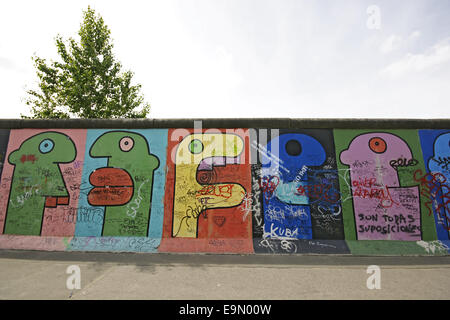 East-Side Gallery de Berlin, Allemagne, 2009 Banque D'Images