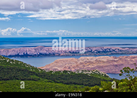 Les îles croates vue aérienne de Velebit Banque D'Images