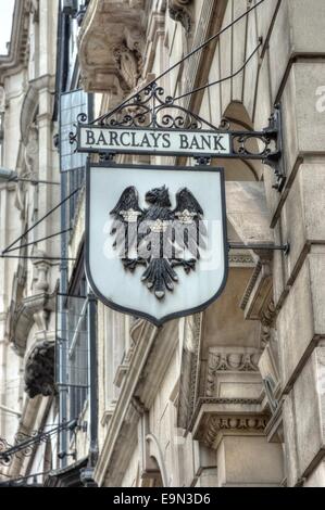 La banque Barclays Londres signe Banque D'Images