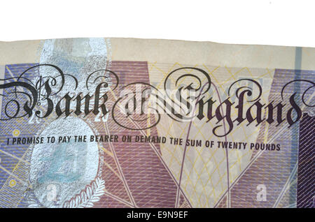 Détail de l'anglais bank note Banque D'Images