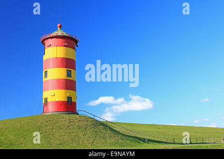 Leuchtturm Pilsum, Mer du Nord, Allemagne Banque D'Images