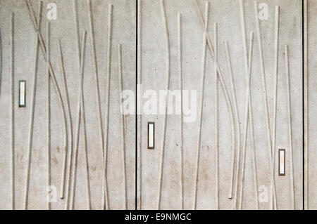 Wall Relief, Bâtiment du Parlement écossais, Holyrood, Édimbourg, Écosse, Royaume-Uni Banque D'Images