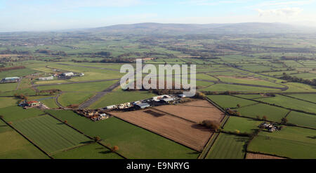 Vue aérienne de l'aéroport de Lake District de Carlisle, Cumbria (Royaume-Uni) Banque D'Images