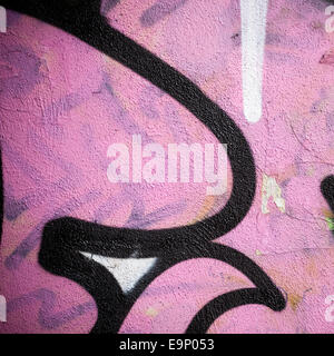 Extreme close up of colorful graffiti sur mur de béton. Banque D'Images