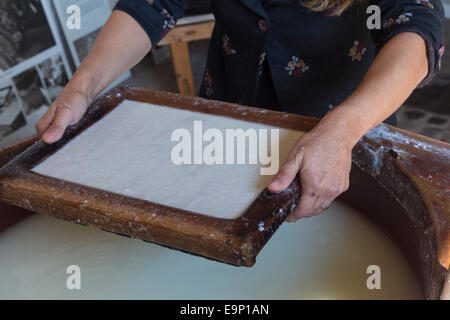 Papier coton technique ancienne fait main Banque D'Images