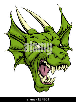 Une illustration d'un dragon vert à caractère mascot Banque D'Images