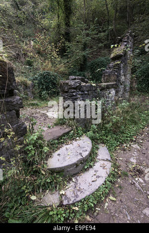 Marches de pierre en maison de Batemans Lathkill Dale, Derbyshire. Banque D'Images