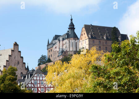 Château de Marburg, Landgrafenschloss, Marburg, Hesse, Germany, Europe, Banque D'Images