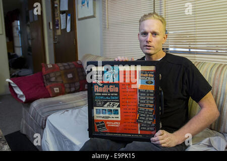 Utica (Michigan) - David Hahn, qui a essayé de construire un réacteur nucléaire en 1994, lorsqu'il était un garçon de 17 ans du Scoutisme. Banque D'Images