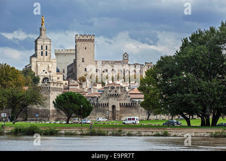 Le Palais des Papes / Palais des Papes et cathédrale d'Avignon / Cathédrale Notre-Dame des Doms d'Avignon, Vaucluse, France Banque D'Images