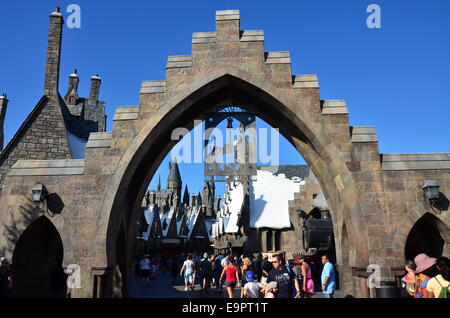 Entrée du monde magique de Harry Potter à Universal Resort Banque D'Images