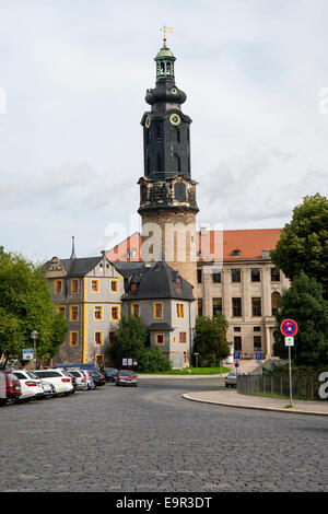 Tour et le Palais grand-ducal, Weimar, Etat fédéral de Thuringe, Allemagne, Europe Banque D'Images