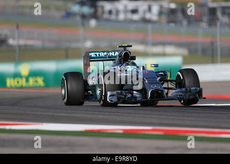 Austin, Texas, États-Unis. 31 octobre, 2014. F1 Grand Prix d'Amérique, de la pratique et de jour de vérification existante. Mercedes AMG Petronas F1 de Nico Rosberg au cours de séance d'essais vendredi : Action Crédit Plus Sport/Alamy Live News Banque D'Images