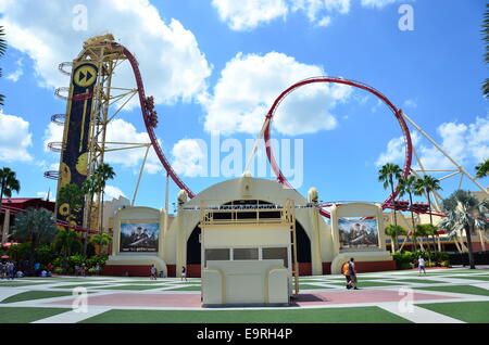 Hollywood Rip Ride Rockit roller coaster à Universal Studios Orlando en Floride Banque D'Images