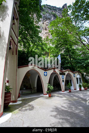 Sanctuaire de l'église dans la vallée de tempe dans la région de Thessalie, Grèce. Banque D'Images